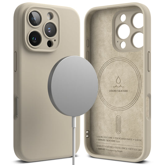 MagSafe-kuori Apple iPhone 16 Pro:lle, Ringke, Silikoni, Kermanvärinen