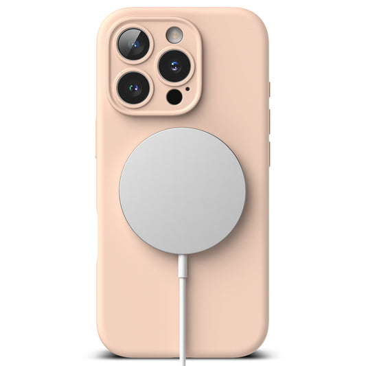 MagSafe-kuori Apple iPhone 16 Pro:lle, Ringke, silikoni, vaaleanpunainen