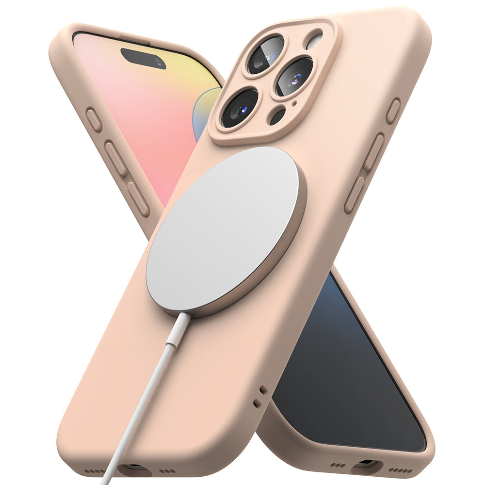 MagSafe-kuori Apple iPhone 16 Pro:lle, Ringke, silikoni, vaaleanpunainen