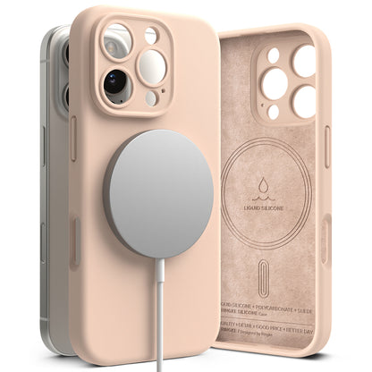 MagSafe-kuori Apple iPhone 16 Pro:lle, Ringke, silikoni, vaaleanpunainen