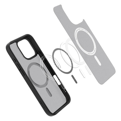 MagSafe-kuori Apple iPhone 16 Pro:lle, Spigen, Ultra Hybrid, Musta satiini ACS08134