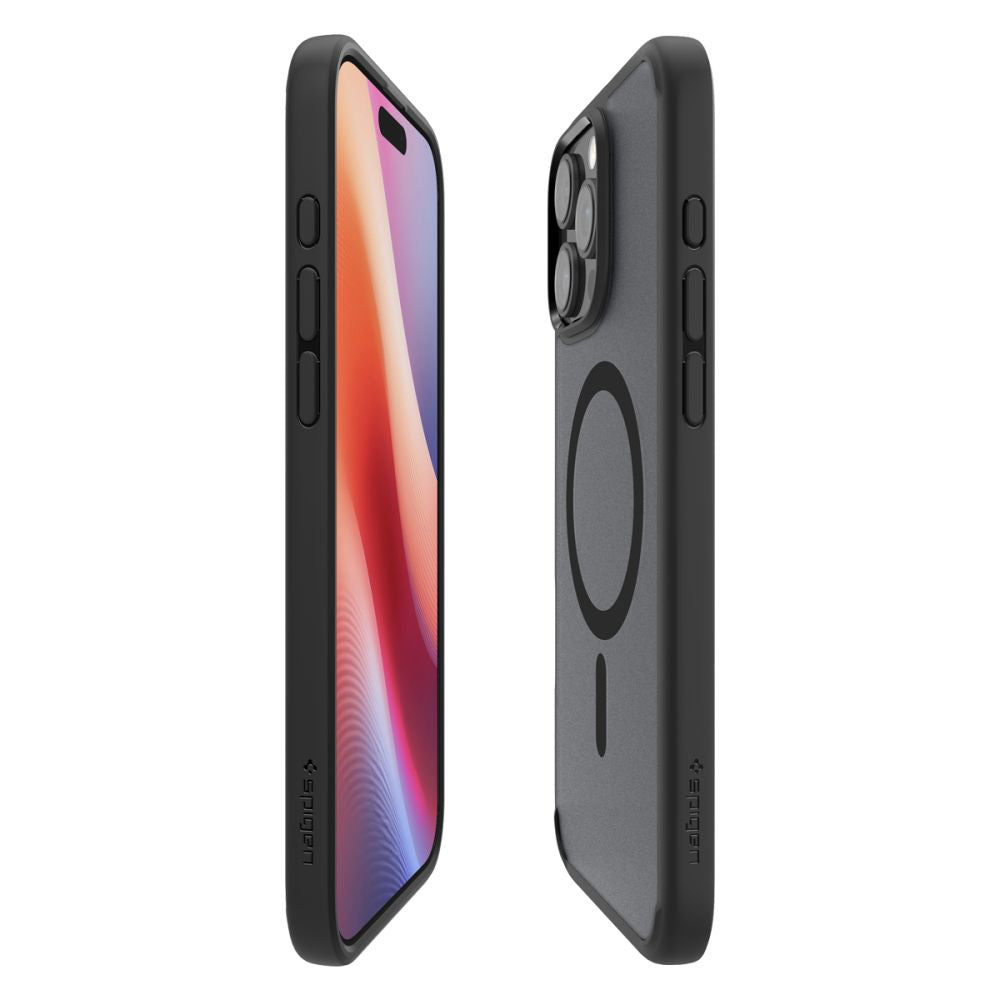 MagSafe-kuori Apple iPhone 16 Pro:lle, Spigen, Ultra Hybrid, Musta satiini ACS08134