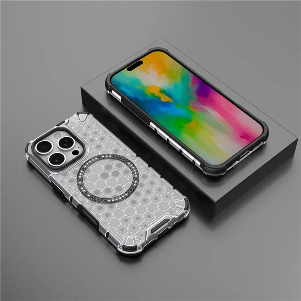 MagSafe-kuori Apple iPhone 16 Pro:lle, Techsuit, HoneyComb Shield, Valkoinen