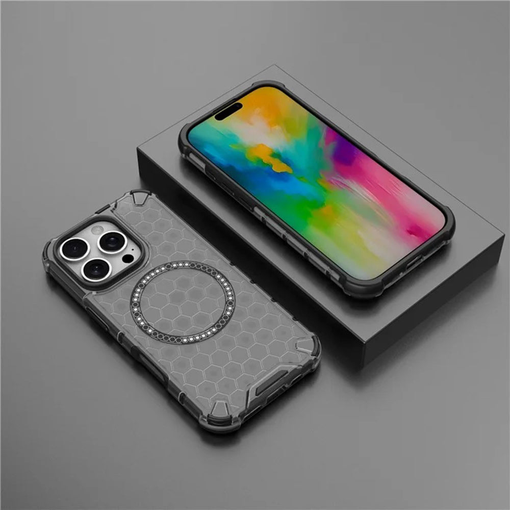 MagSafe-kuori Apple iPhone 16 Pro:lle, Techsuit, HoneyComb Shield, Musta