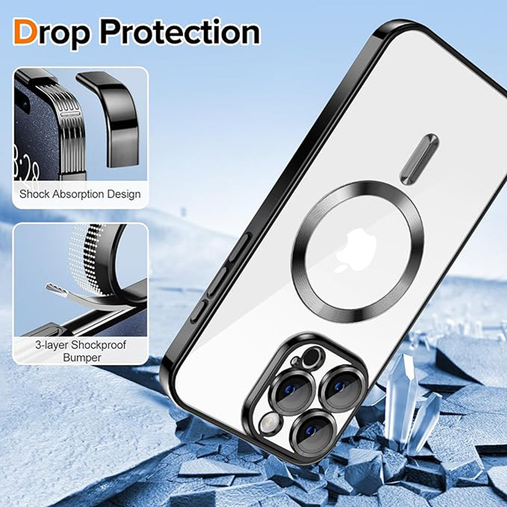 MagSafe Case for Apple iPhone 16 Pro, Techsuit, Luxury Crystal, Gold