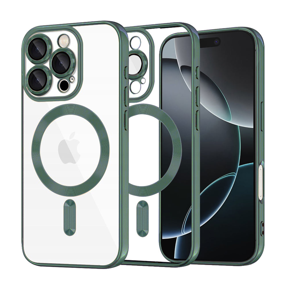 MagSafe-kuori Apple iPhone 16 Pro:lle, Techsuit, Luxury Crystal, Tummanvihreä