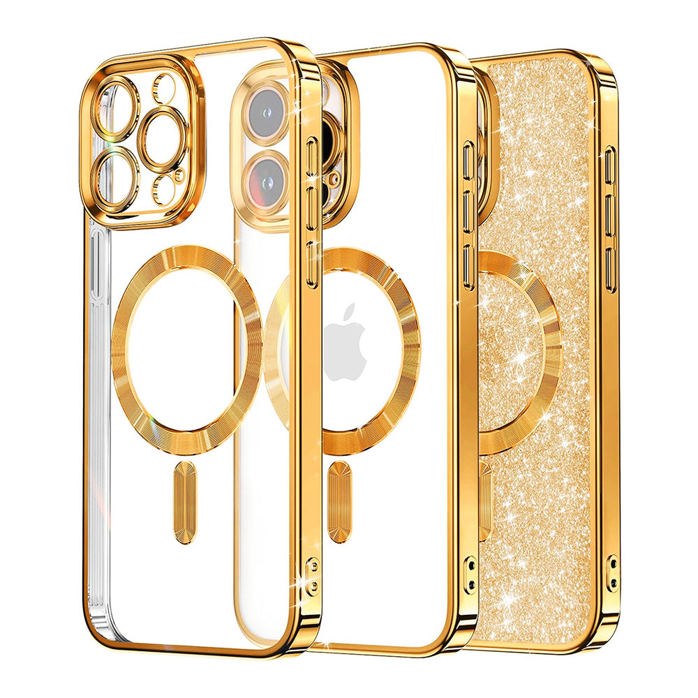 MagSafe-kuori Apple iPhone 16 Pro:lle, Techsuit, Luxury Glitter, Kultainen