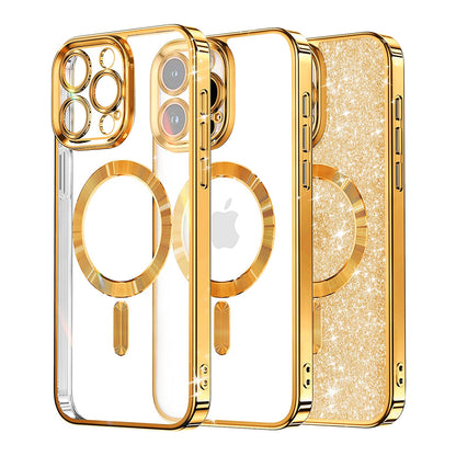 MagSafe-kuori Apple iPhone 16 Pro:lle, Techsuit, Luxury Glitter, Kultainen