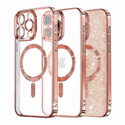 MagSafe-kuori Apple iPhone 16 Pro:lle, Techsuit, Luxury Glitter, Vaaleanpunainen Kulta