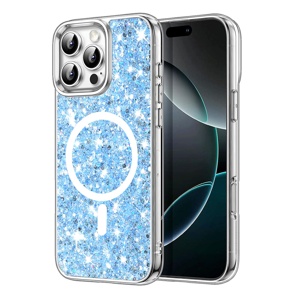 MagSafe-kuori Apple iPhone 16 Pro:lle, Techsuit, Kimaltava Glitter, Sininen