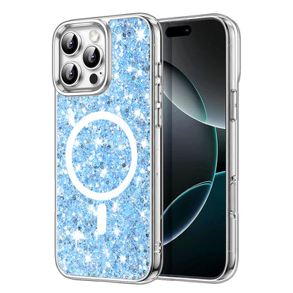 MagSafe-kuori Apple iPhone 16 Pro:lle, Techsuit, Kimaltava Glitter, Sininen