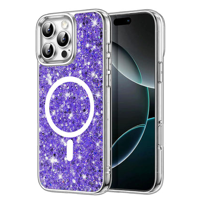 MagSafe-kuori Apple iPhone 16 Pro:lle, Techsuit, Kimaltava Glitter, Violetti