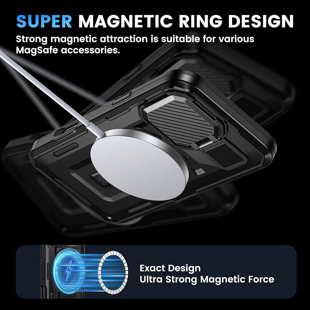 MagSafe Case for Apple iPhone 16, Techsuit, CamVault, Black