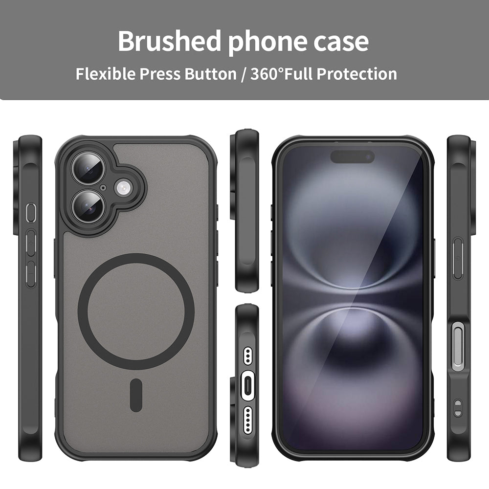 MagSafe-kuori Apple iPhone 16:lle, Techsuit, HaloFrost II, Musta