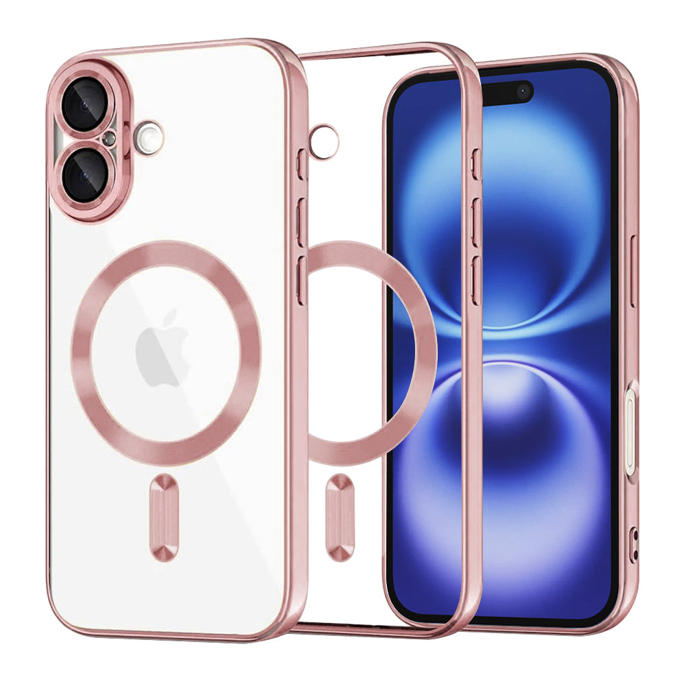MagSafe-kuori Apple iPhone 16:lle, Techsuit, Luxury Crystal, Vaaleanpunainen