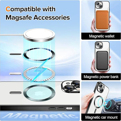MagSafe-kuori Apple iPhone 16:lle, Techsuit, Luxury Crystal, Vaaleanpunainen