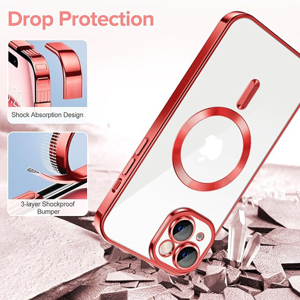 MagSafe-kuori Apple iPhone 16:lle, Techsuit, Luxury Crystal, Vaaleanpunainen