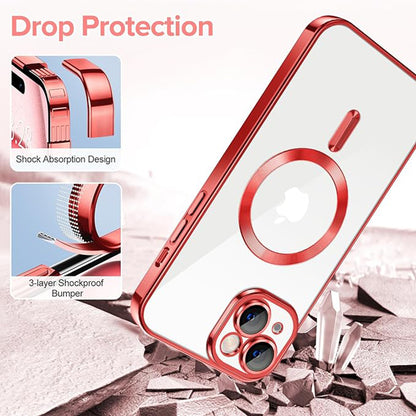 MagSafe-kuori Apple iPhone 16:lle, Techsuit, Luxury Crystal, Vaaleanpunainen