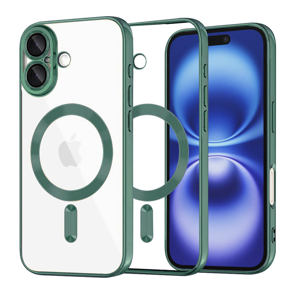 MagSafe-kuori Apple iPhone 16:lle, Techsuit, Luxury Crystal, Tummanvihreä