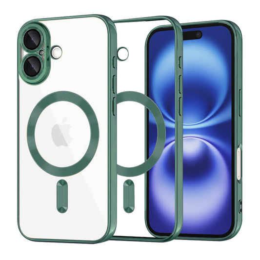 MagSafe-kuori Apple iPhone 16:lle, Techsuit, Luxury Crystal, Tummanvihreä