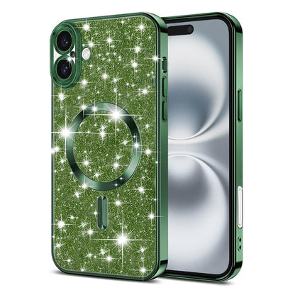 MagSafe-kuori Apple iPhone 16:lle, Techsuit, Luxury Glitter, Tummanvihreä