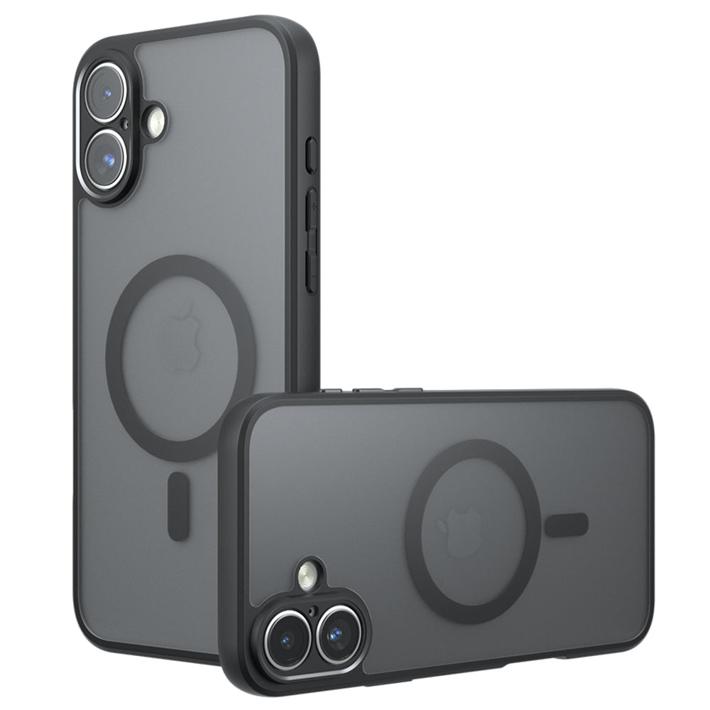 MagSafe-kuori Apple iPhone 16:lle, Techsuit, PureFrost, Musta satiini