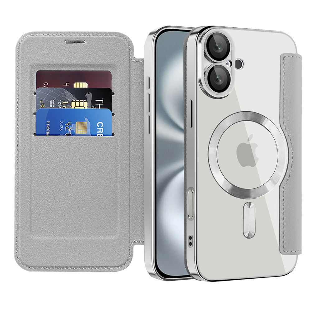 MagSafe-kuori Apple iPhone 16:lle, Techsuit, SmartMag Book, Harmaa