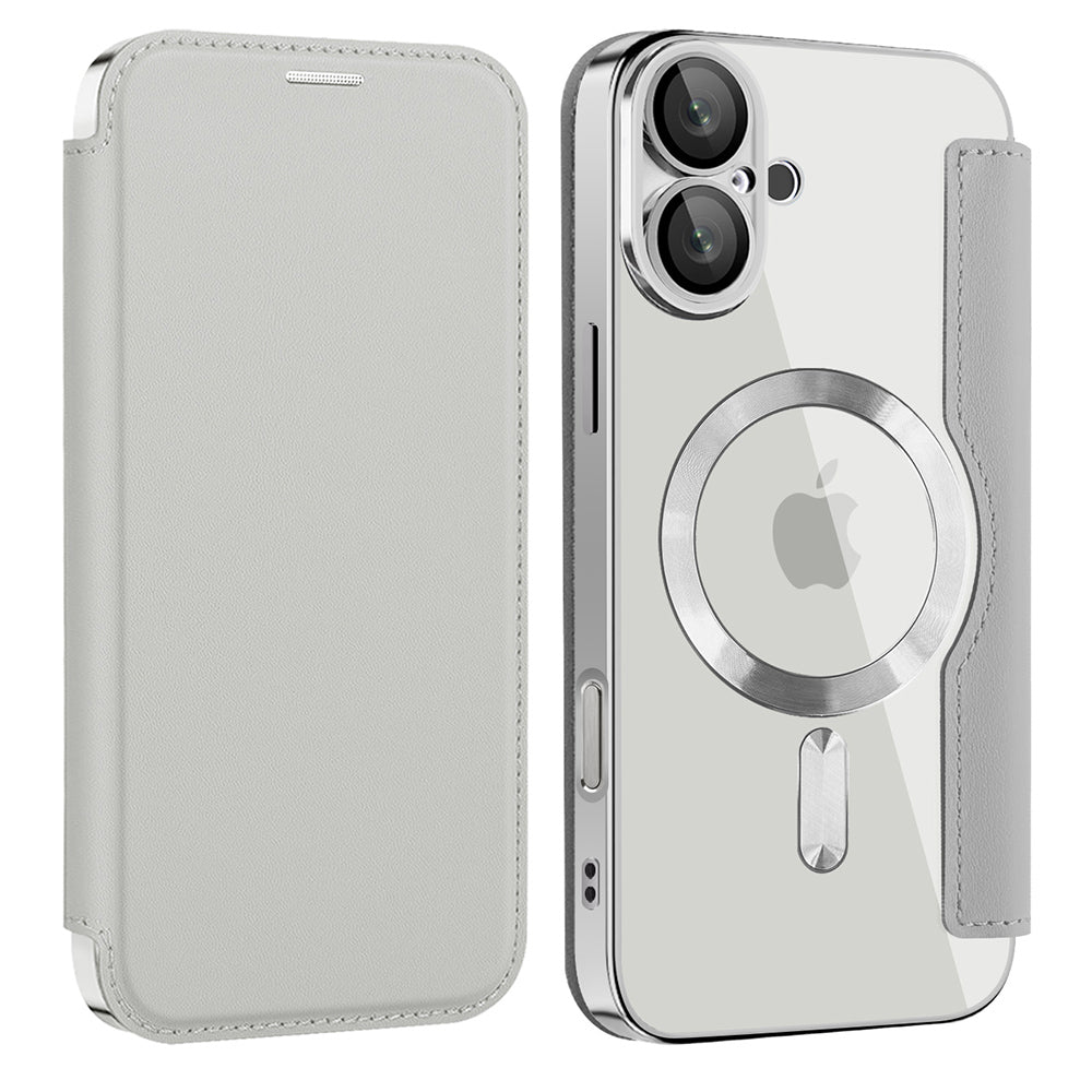 MagSafe-kuori Apple iPhone 16:lle, Techsuit, SmartMag Book, Harmaa