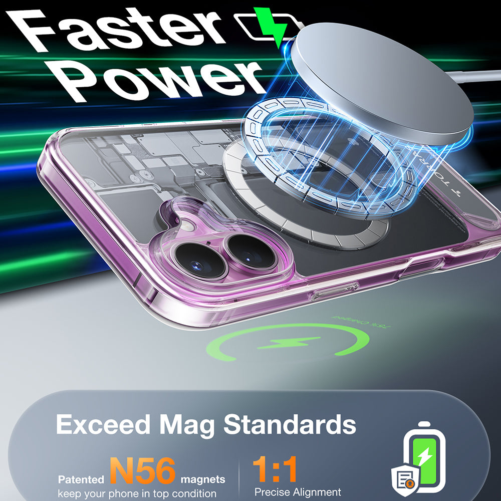 MagSafe-kotelo Apple iPhone 16:lle, Torras, Pstand, Läpinäkyvä