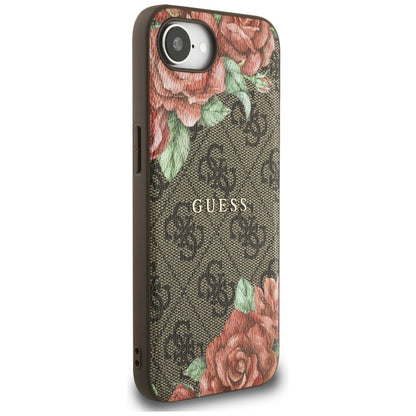 MagSafe-kotelo Apple iPhone 16e:lle, Guess, 4G Flowers Print, Ruskea