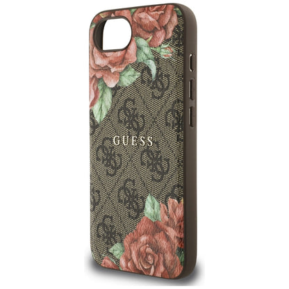 MagSafe-kotelo Apple iPhone 16e:lle, Guess, 4G Flowers Print, Ruskea