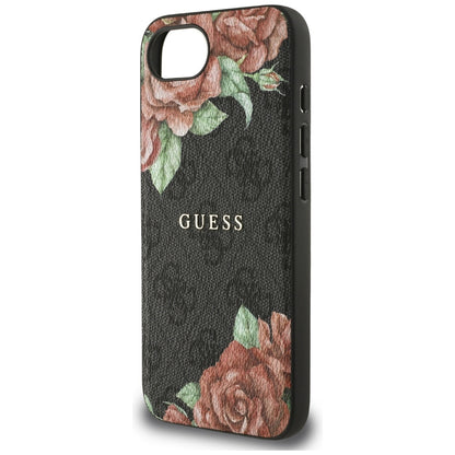 MagSafe-kotelo Apple iPhone 16e:lle, Guess, 4G Flowers Print, Musta