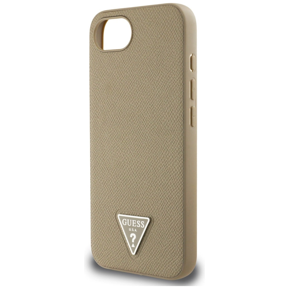MagSafe-kotelo Apple iPhone 16e:lle, Guess, Grained Triangle Logo, Ruskea