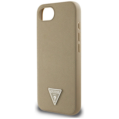 MagSafe-kotelo Apple iPhone 16e:lle, Guess, Grained Triangle Logo, Ruskea