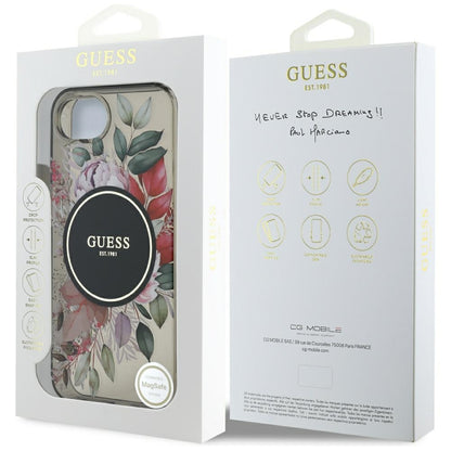 MagSafe-kotelo Apple iPhone 16e:lle, Guess, IML Flowers, Musta