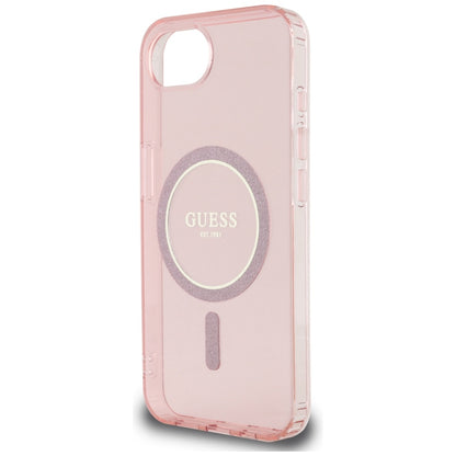 MagSafe-kotelo Apple iPhone 16e:lle, Guess, IML Glitter Circle, Pinkki