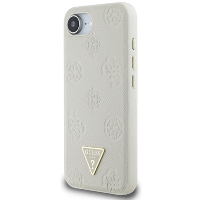 MagSafe-kotelo Apple iPhone 16e:lle, Guess, Peony Grained Hot Stamp Triangle, Beige