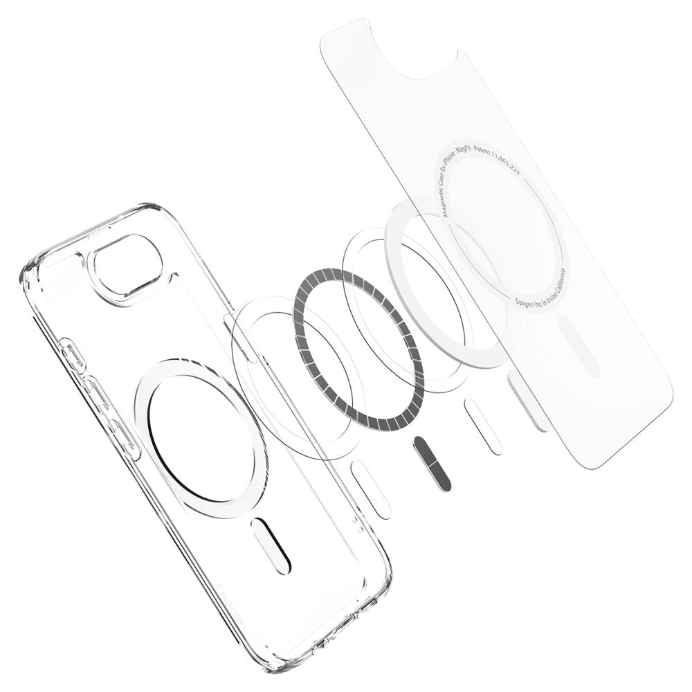 MagSafe-kotelo Apple iPhone 17e / 16e, Spigen, Ultra Hybrid, Satinoitu Valkoinen