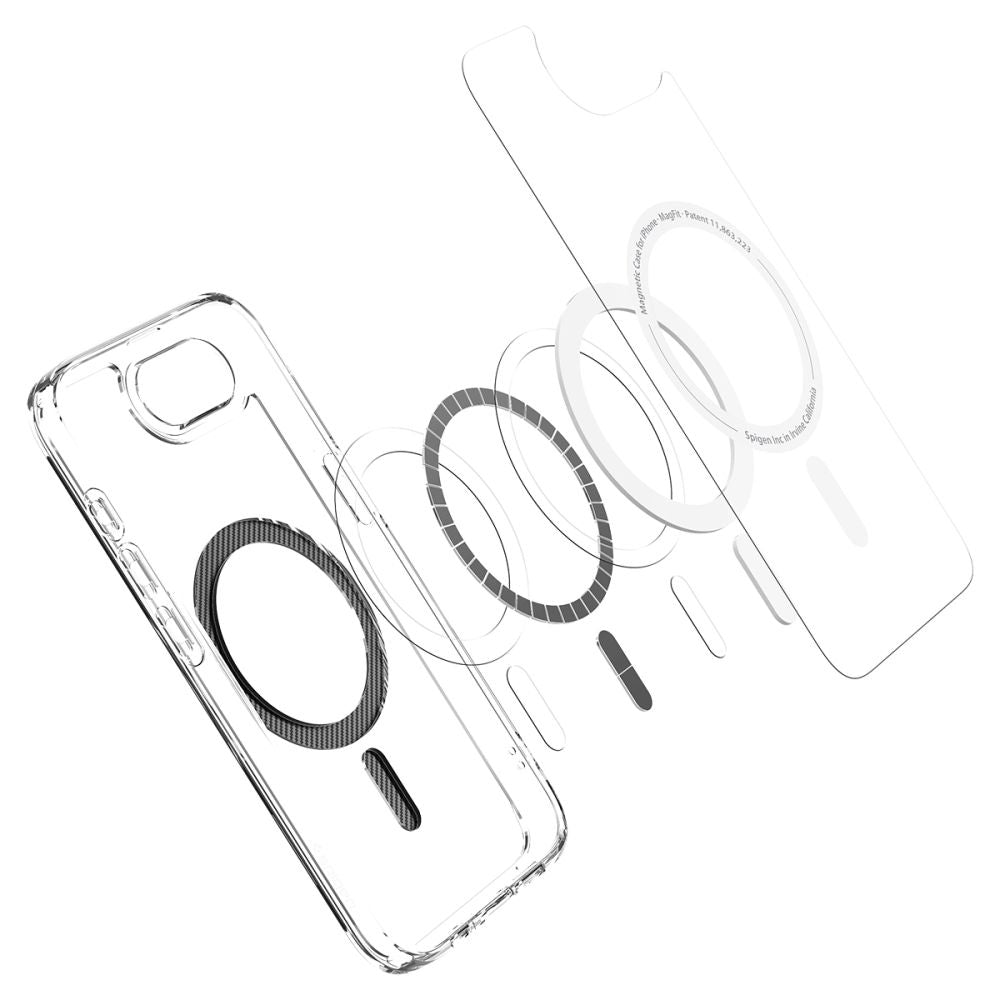 MagSafe Case for Apple iPhone 17e / 16e, Spigen, Ultra Hybrid Carbon, Transparent