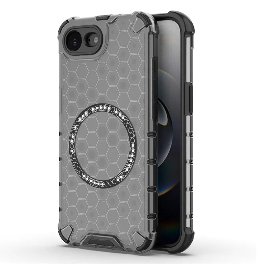 MagSafe-kuori Apple iPhone 17e / 16e:lle, Techsuit, HoneyComb Shield, Musta