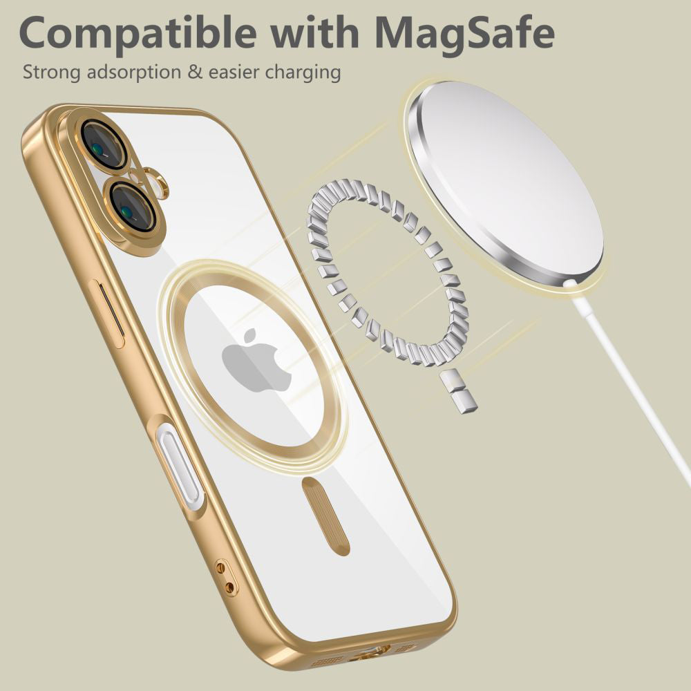 MagSafe-kuori Apple iPhone 17e / 16e:lle, Techsuit, Luxury Crystal, Vaaleanpunainen