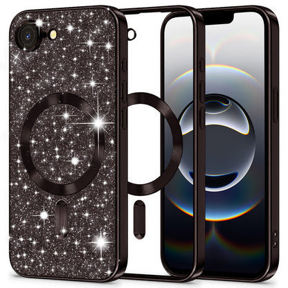 MagSafe-kuori Apple iPhone 17e / 16e:lle, Techsuit, Luxury Glitter, Musta