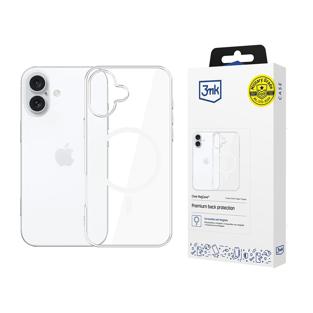 MagSafe-kotelo Apple iPhone 17:lle, 3MK, Clear MagCase, Läpinäkyvä