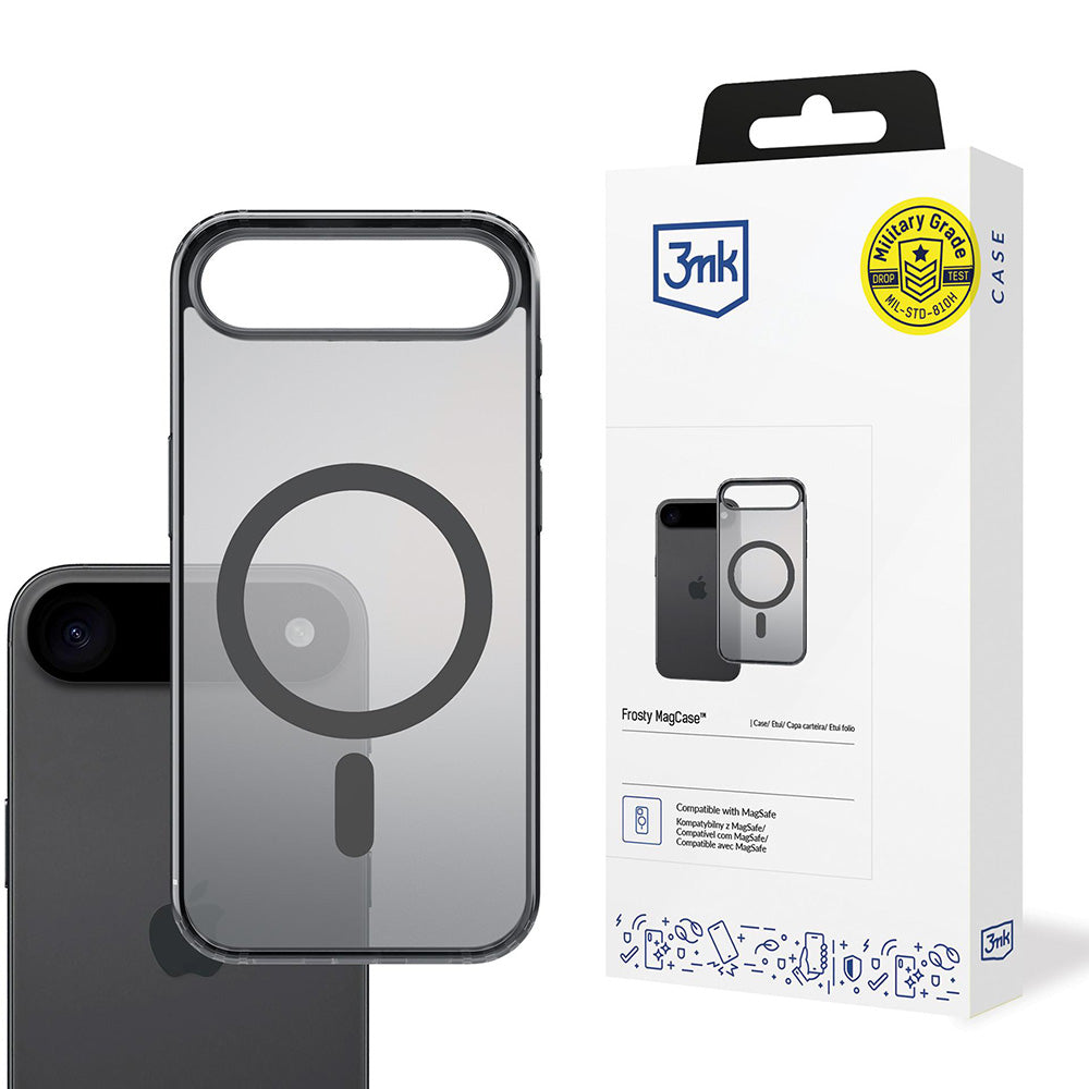 MagSafe-kotelo Apple iPhone 17 Airille, 3MK, Frosty MagCase, Musta