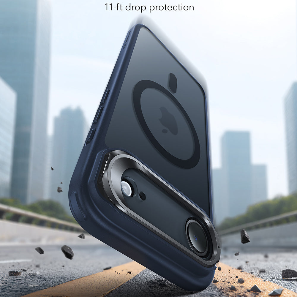 MagSafe-kotelo Apple iPhone 17 Airille, ESR, Classic Hybrid Kickstand, Satinoitu Sininen