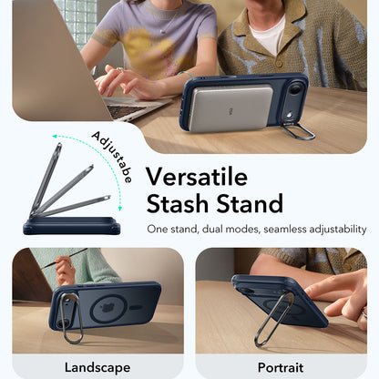 MagSafe-kotelo Apple iPhone 17 Airille, ESR, Classic Hybrid Kickstand, Satinoitu Sininen