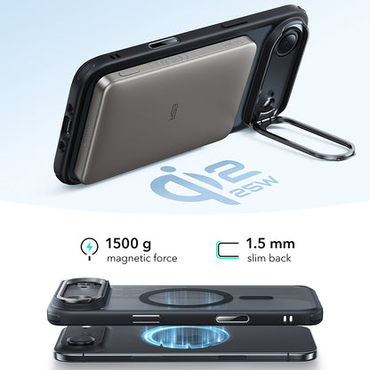 MagSafe-kotelo Apple iPhone 17 Airille, ESR, Classic Hybrid Kickstand, Satinoitu Musta