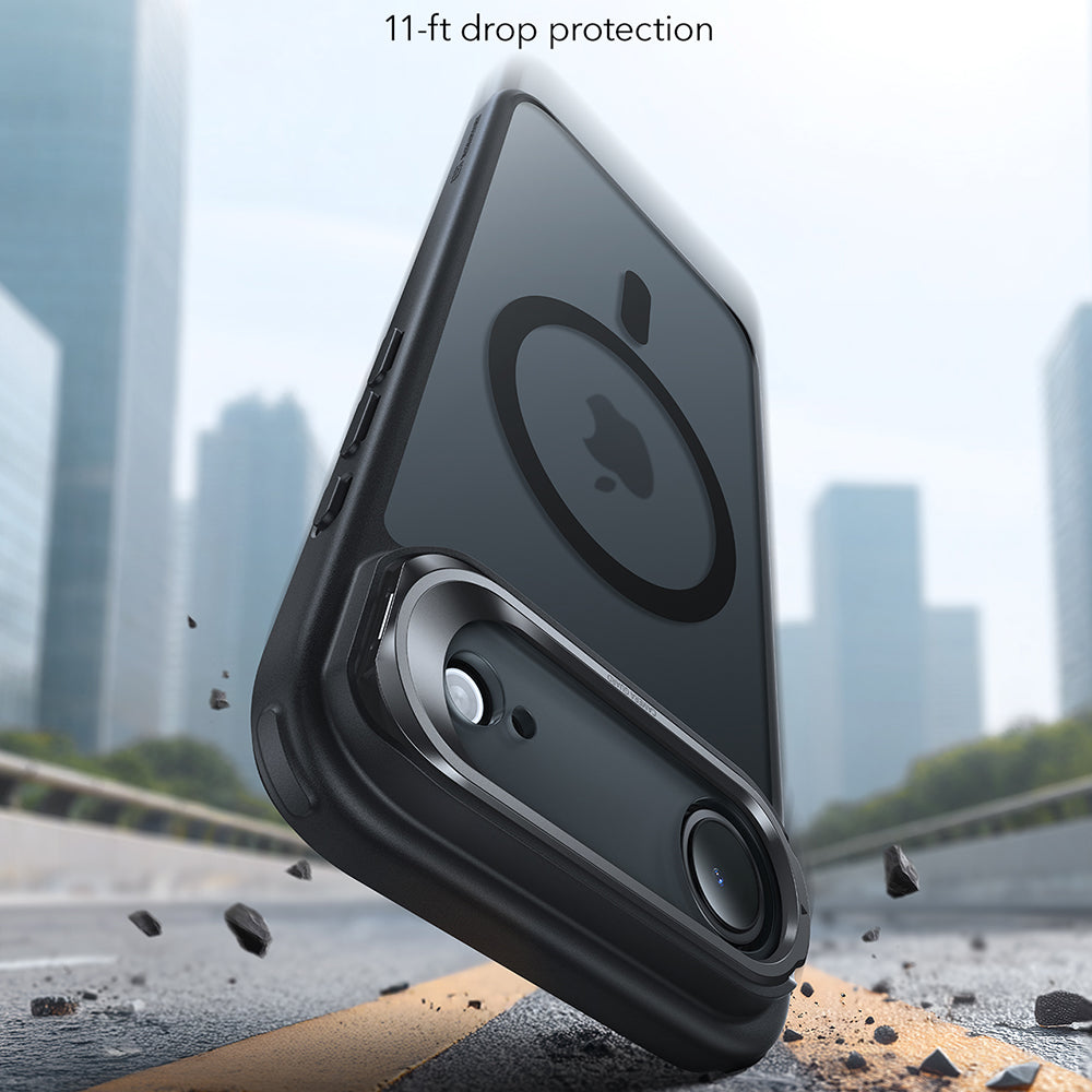 MagSafe-kotelo Apple iPhone 17 Airille, ESR, Classic Hybrid Kickstand, Satinoitu Musta