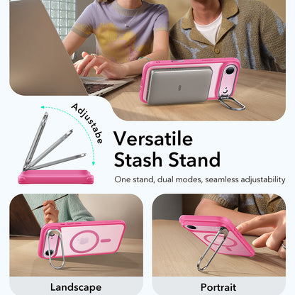MagSafe-kotelo Apple iPhone 17 Airille, ESR, Classic Hybrid Kickstand, Satinoitu Vaaleanpunainen