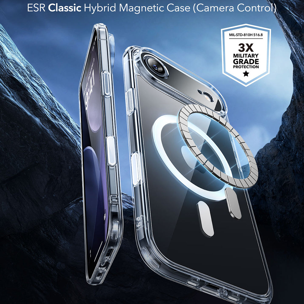 MagSafe-kotelo Apple iPhone 17 Airille, ESR, Classic Hybrid, Läpinäkyvä